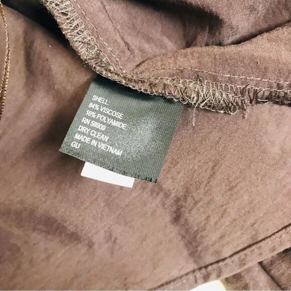 GIANNI BINI Brown Cropped Peasant Blouse Top Puff Sleeve Square Neck Small New - Picture 9 of 11